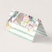 水彩サボテンフローラストライプデザイン 名刺 (裏面)