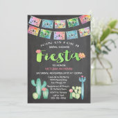 水彩サボテンブライダルシャワーメキシカンフィエスタ 招待状 (スタンド正面)