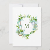 水彩サボテンユーカリ卒業パーティー 招待状 (裏面)