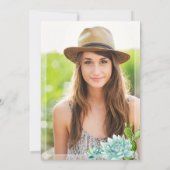 水彩サボテンユーカリ卒業パーティー 招待状 (裏面)