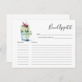 水彩サボテンレシピカード シーズンポストカード (正面/裏面)