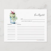 水彩サボテンレシピカード シーズンポストカード (裏面)