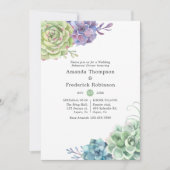 水彩サボテン多肉リハーサルディナー 招待状 (正面)