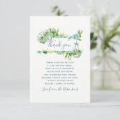 水彩サボテン多肉乳児シャワーありがとう サンキューカード (スタンド正面)