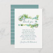 水彩サボテン多肉乳児シャワーありがとう サンキューカード (正面/裏面)