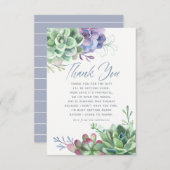 水彩サボテン多肉乳児シャワーありがとう サンキューカード (正面/裏面)