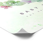 水彩サボテン多肉乳児シャワーへようこそ ポスター (角)