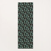 水彩サボテン多肉砂漠パターンブラック ヨガマット (裏面)