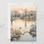 水彩サボテン多肉類ブライダルシャワー 招待状 (裏面)