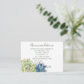 水彩サボテン多肉類結婚ズアコモデーション エンクロージャーカード (スタンド正面)