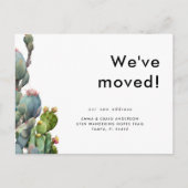 水彩サボテン引っ越しました ポストカード (正面)