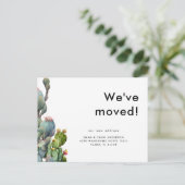 水彩サボテン引っ越しました ポストカード (スタンド正面)