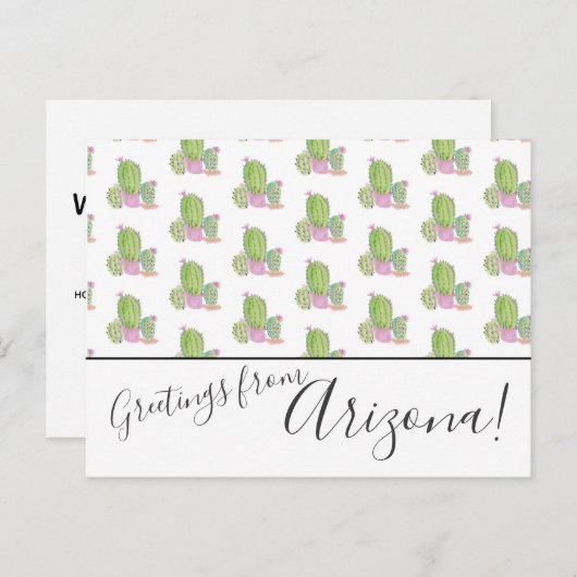 水彩サボテン我々はアリゾナのポストカードを移動 ポストカード (正面/裏面)