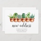 水彩サボテン新しいホームアドレス引っ越しました (正面/裏面)