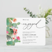 水彩サボテン書道婚約パーティ 招待状 (スタンド正面)