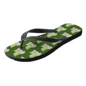 水彩サボテン植物グリーンピンク ビーチサンダル (アングル)