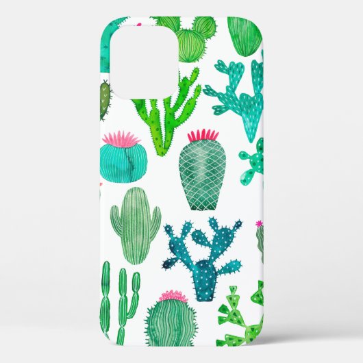 水彩サボテン植物セット、サボテン花イラストラ Case-Mate iPhoneケース (裏面)