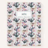 水彩サボテン模様 ノートブック (正面)