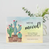 水彩サボテン移動案内カード 案内状 (スタンド正面)