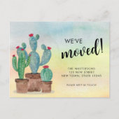 水彩サボテン移動 案内ポストカード (正面)
