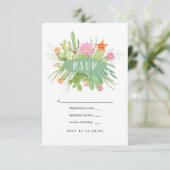 水彩サボテン結婚ズ 出欠カード (スタンド正面)
