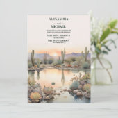 水彩サボテン結婚ズ 招待状 (スタンド正面)