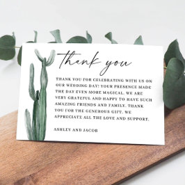 水彩サボテン結婚ズ | 砂漠植物学 サンキューカード