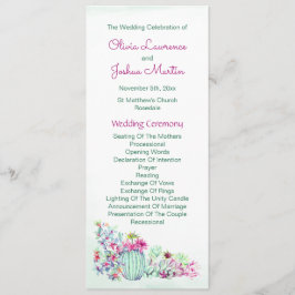 水彩サボテン結婚式 プログラム