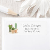 水彩サボテン花ポットフローラ ラベル (インサイチュ)