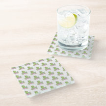 水彩サボテン花模様ピンクグリーン