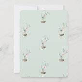 水彩サボテン金ゴールドハートブライダルシャワー 招待状 (裏面)