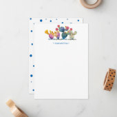 水彩サボテン カスタマイズステーショナリー ノートカード (正面/裏面インサイチュ)