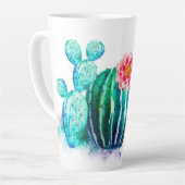 水彩サボテン カフェラテマグ (左アングル)