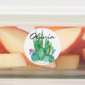 水彩サボテン、サボテン、水彩、パーソナルカラー ラベル (貼付)