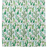 水彩サボテン シャワーカーテン (正面)