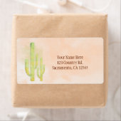 水彩サボテン シンプルな南西部スタイルのギフト ラベル (インサイチュ)