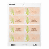 水彩サボテン シンプルな南西部スタイルのギフト ラベル (フルシート)