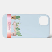 水彩サボテン、ストライプ柄 Case-Mate iPhoneケース (裏面 (横))
