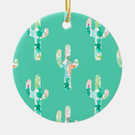 水彩サボテン セラミックオーナメント