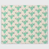 水彩サボテン ブライダルシャワー ラッピングペーパー (フラット)