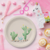 水彩サボテン ペーパープレート (パーティー)