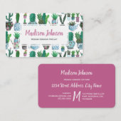 水彩サボテン |モノグラム |名刺 名刺 (正面/裏面)