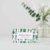 水彩サボテン |モノグラム |名刺 名刺 (スタンド正面)