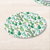 水彩サボテン ラウンドペーパーコースター (アングル)