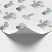 水彩サボテン ラッピングペーパー (角)