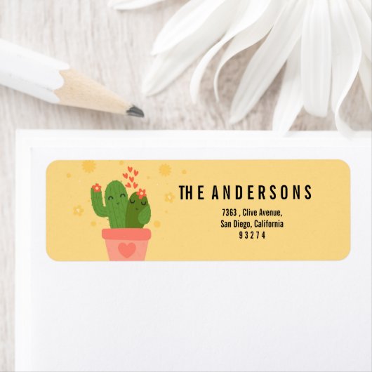 水彩サボテン ラベル (インサイチュ)