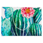 水彩サボテン ラージペーパーバッグ (裏面)