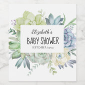 水彩サボテン ワインラベル (シングルラベル)