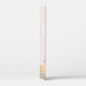 水彩サボテン、多肉性ピンクストライプ色 Case-Mate iPhoneケース (裏面 / 右)