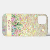 水彩サボテン 多肉植物 グリッター ボケ光彩 Case-Mate iPhoneケース (裏面 (横))
